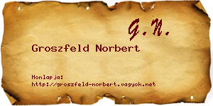 Groszfeld Norbert névjegykártya